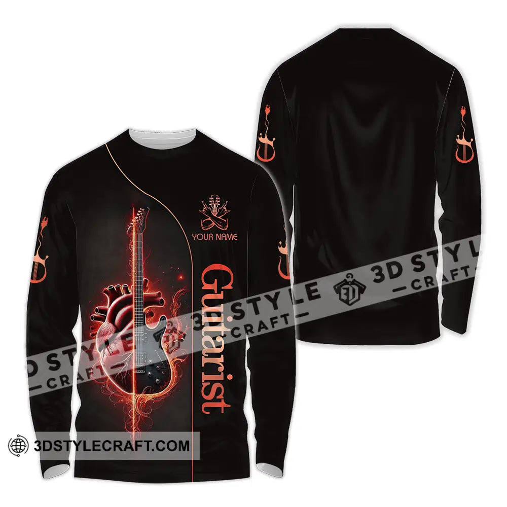 Unisex Shirt - Custom Text Guitarist Long Sleeve / S T-Shirt