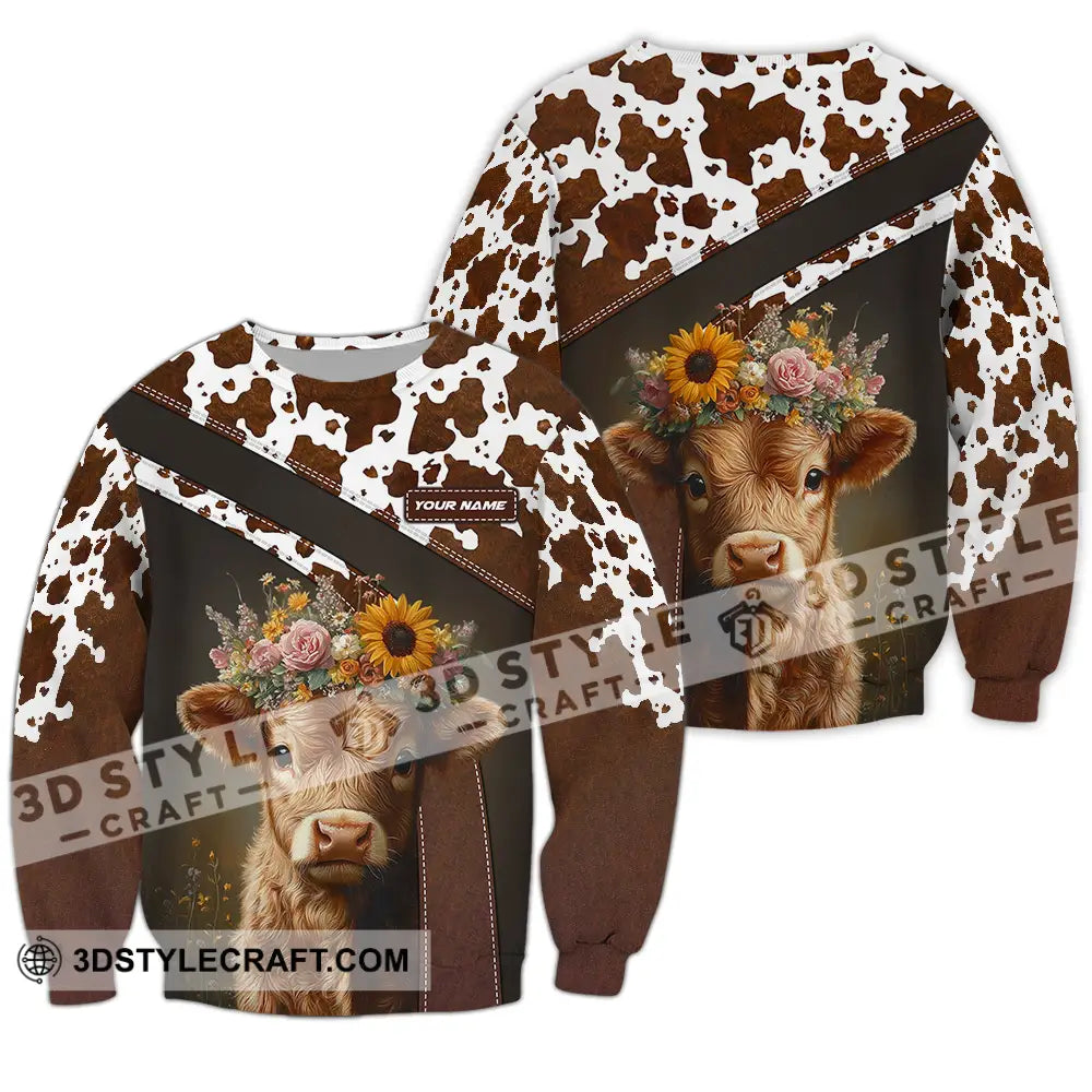 Unisex Shirt - Custom Text Shirt Highland Cow Shirt Long Sleeve / S T-shirt