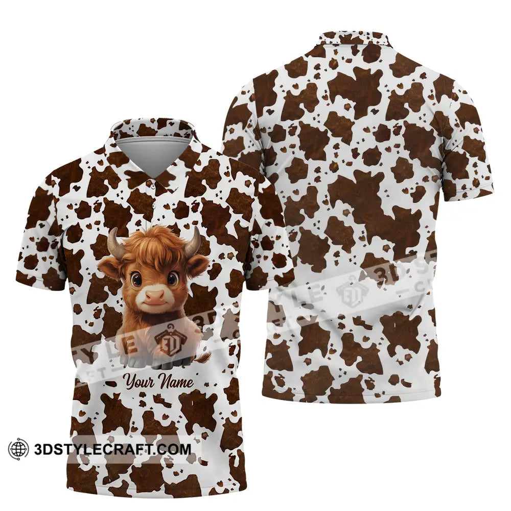 Unisex Shirt - Custom Text Shirt Highland Cow Shirt Polo Shirt / S T-shirt