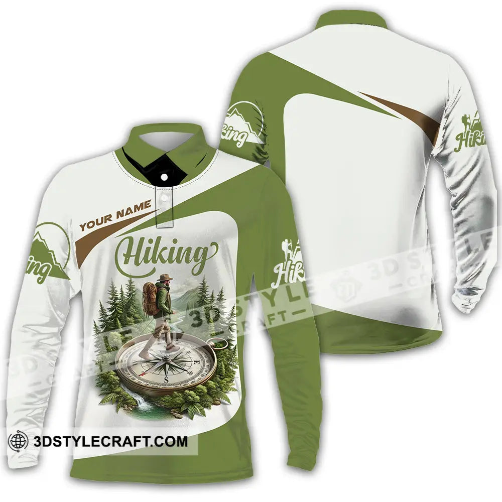 Unisex Shirt - Custom Text Shirt Hiking Shirt Long Sleeve Polo / S T-shirt