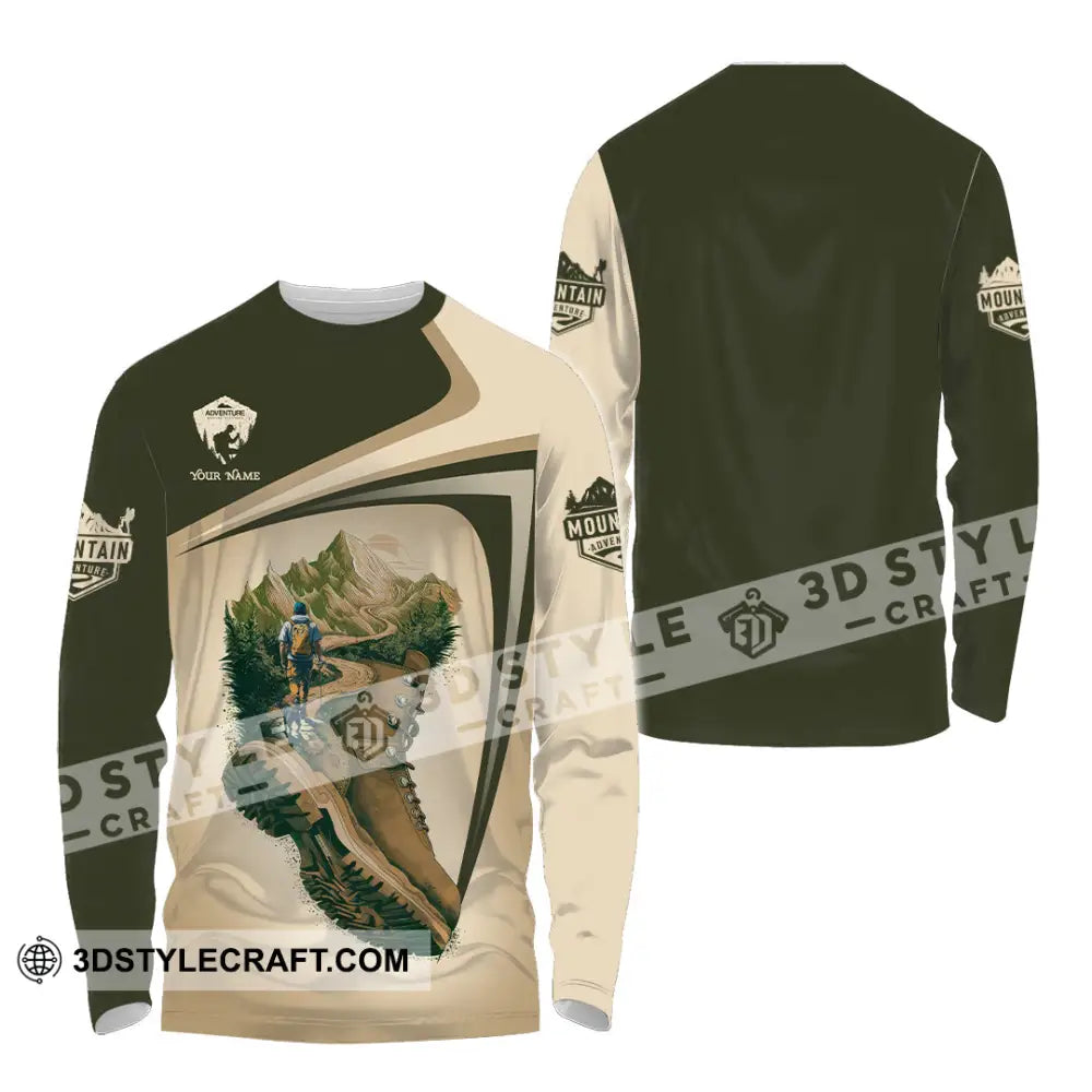 Unisex Shirt - Custom Text Shirt Hiking Long Sleeve Shirt / S T-shirt