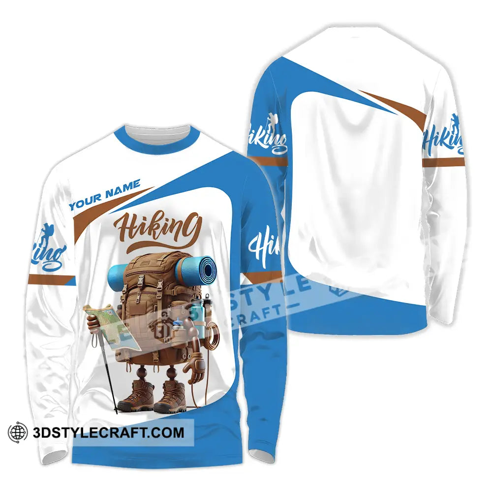 Unisex Shirt - Custom Text Hiking Long Sleeve / S T-Shirt