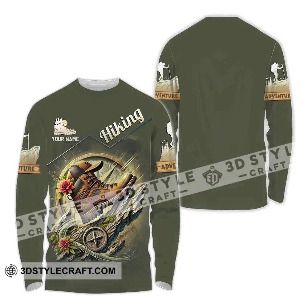 Unisex Shirt - Custom Text Shirt Hiking Long Sleeve Shirt / S T-shirt