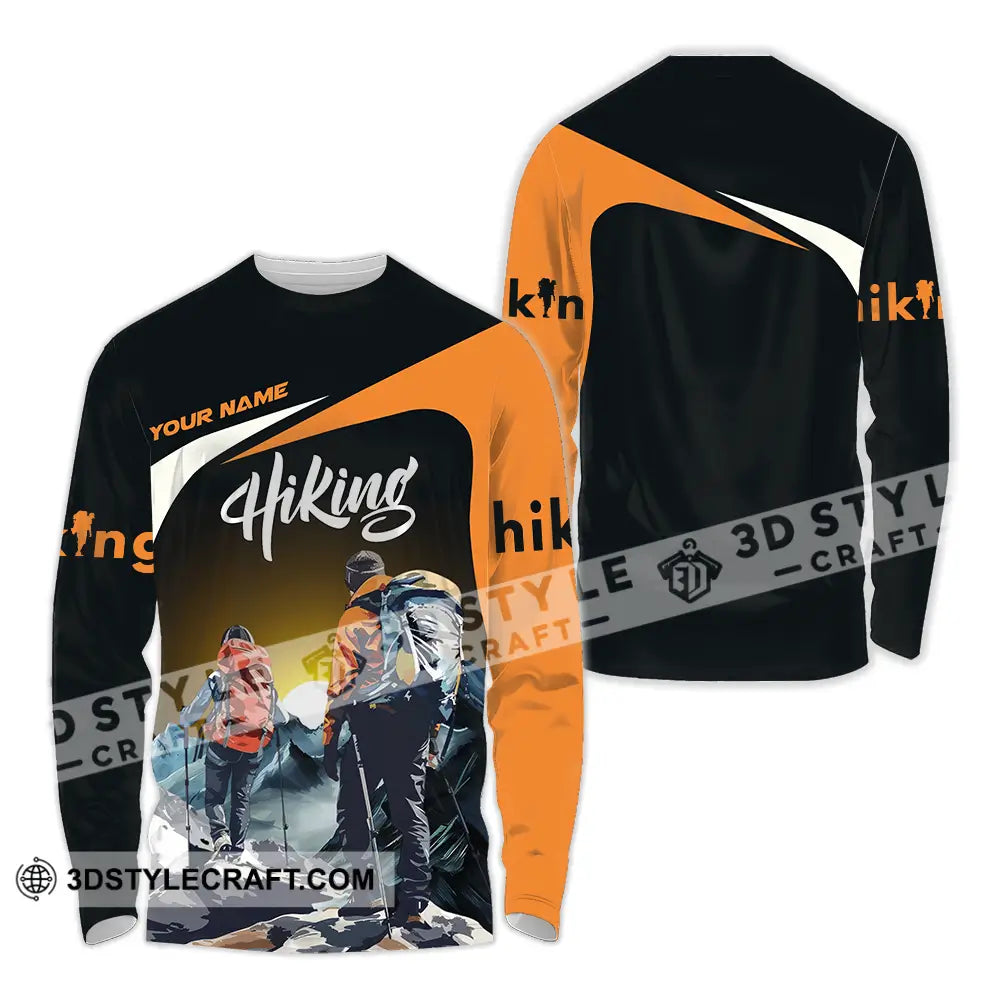 Unisex Shirt - Custom Text Hiking Long Sleeve / S T-Shirt