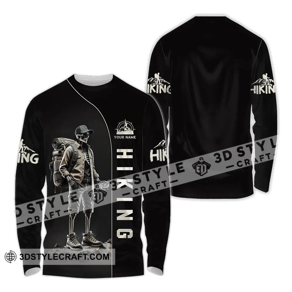 Unisex Shirt - Custom Text Hiking Long Sleeve / S T-Shirt