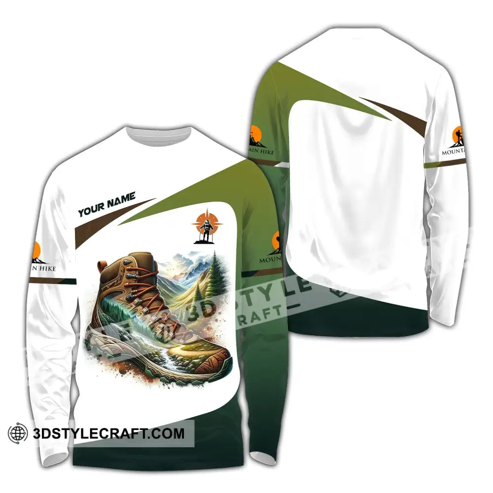 Unisex Shirt - Custom Text Hiking Long Sleeve / S T-Shirt