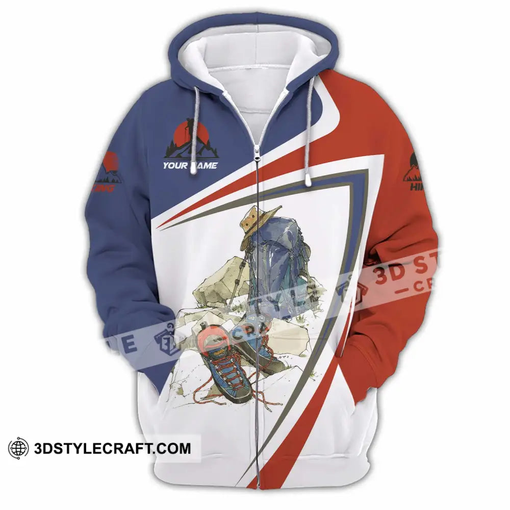 Unisex Shirt - Custom Text Hiking Lover Zipper Hoodie / S T-Shirt