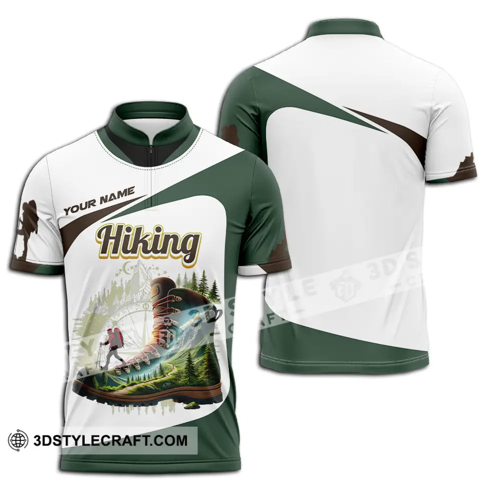 Unisex Shirt - Custom Text Hiking Lover Zipper Polo / S T-Shirt