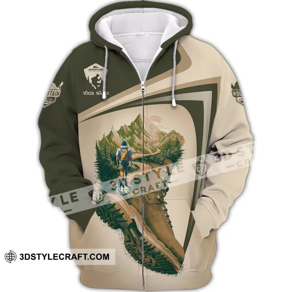 Unisex Shirt - Custom Text Shirt Hiking Zipper Hoodie / S T-shirt