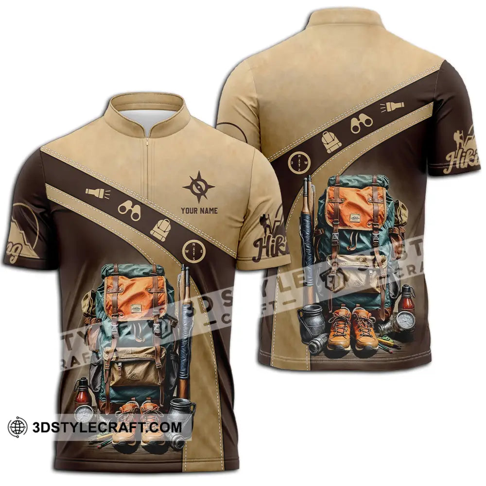 Unisex Shirt - Custom Text Shirt Hiking Shirt Zipper Polo Shirt / S T-shirt