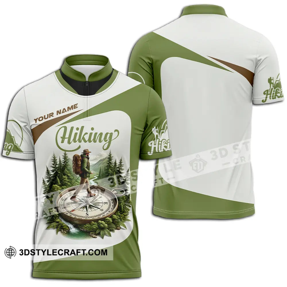 Unisex Shirt - Custom Text Shirt Hiking Shirt Zipper Polo Shirt / S T-shirt