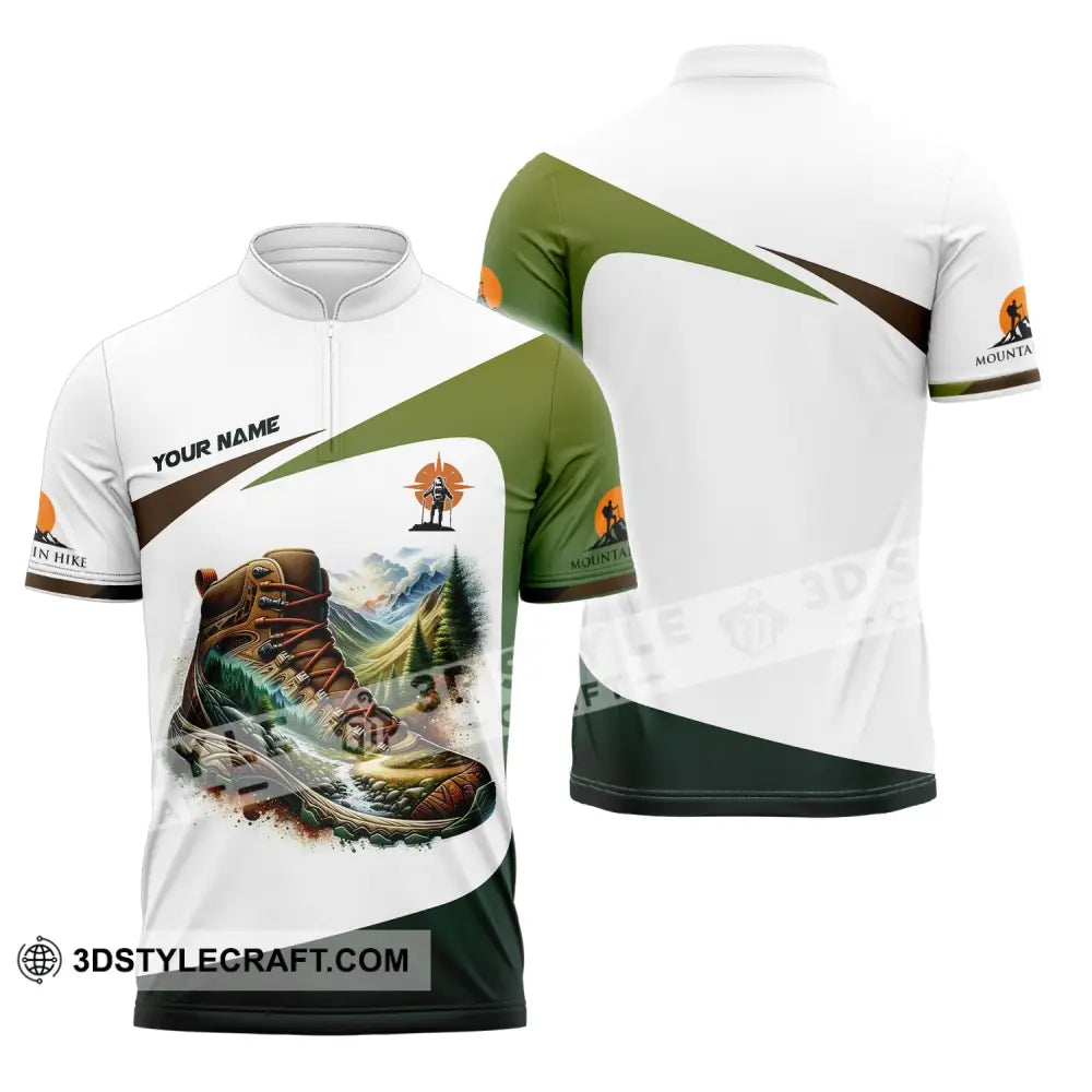 Unisex Shirt - Custom Text Hiking Zipper Polo / S T-Shirt