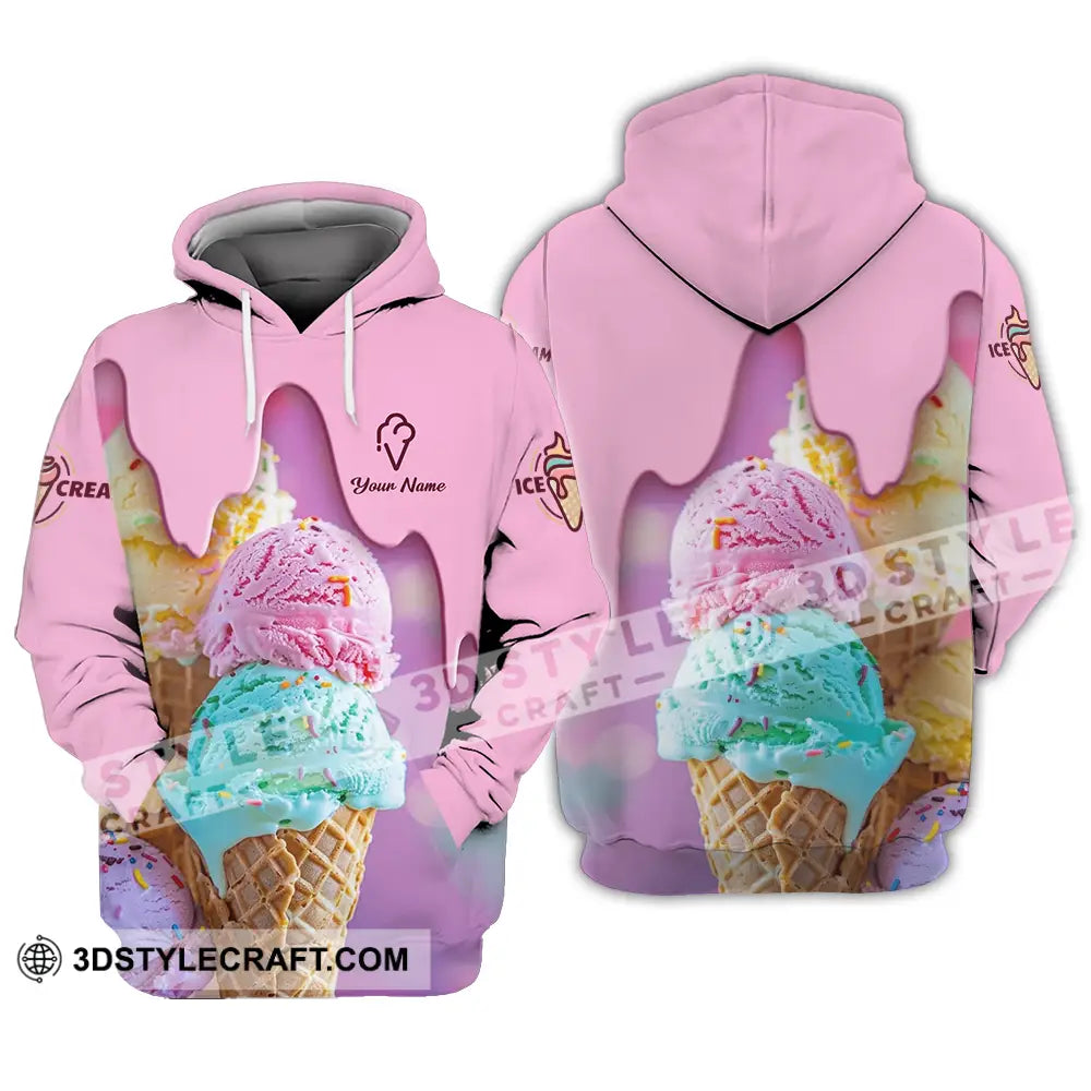 Unisex Shirt - Custom Text Shirt Ice Cream Shirt Hoodie / S T-shirt