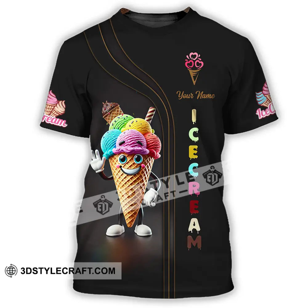 Unisex Shirt - Custom Text Ice Cream T-Shirt / S T-Shirt