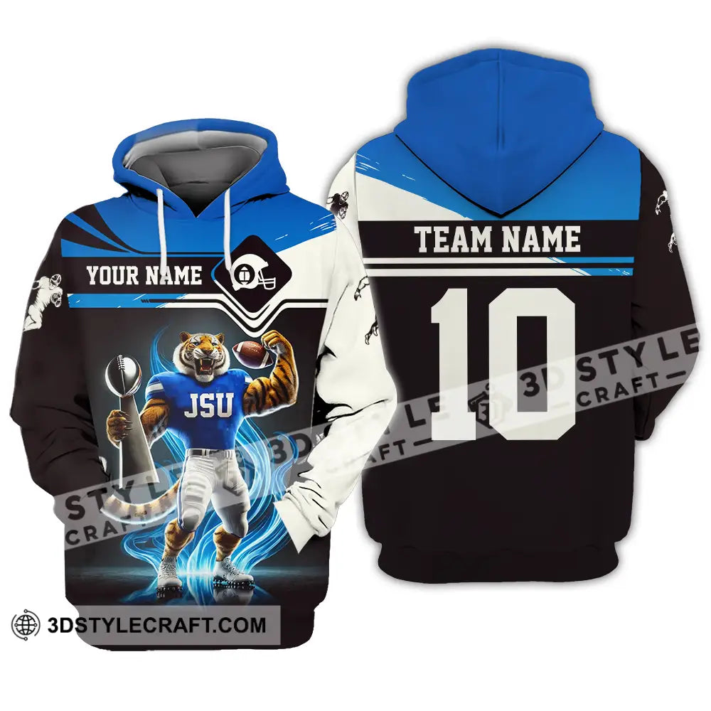 Unisex Shirt - Custom Text Jackson State Tigers Football Team Hoodie / S T-Shirt