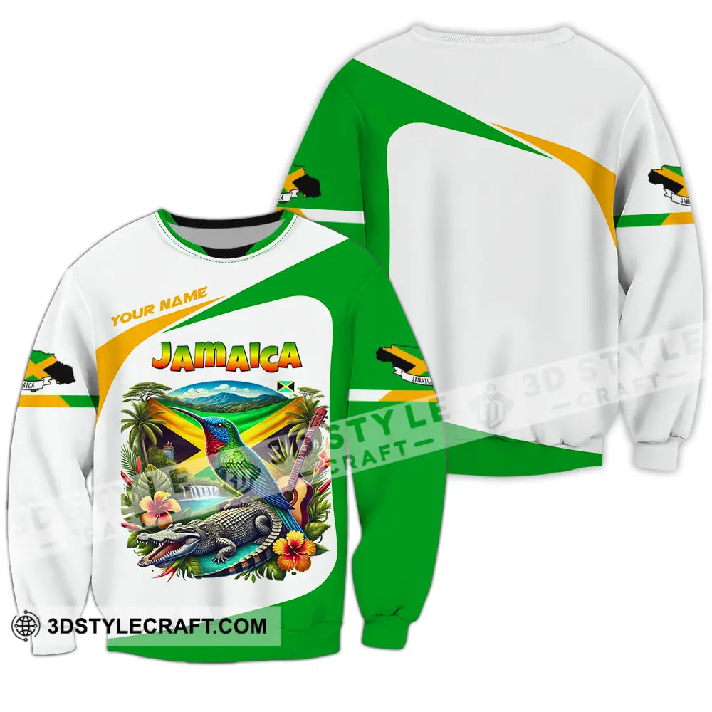Unisex Shirt - Custom Text Jamaica Long Sleeve / S T-Shirt