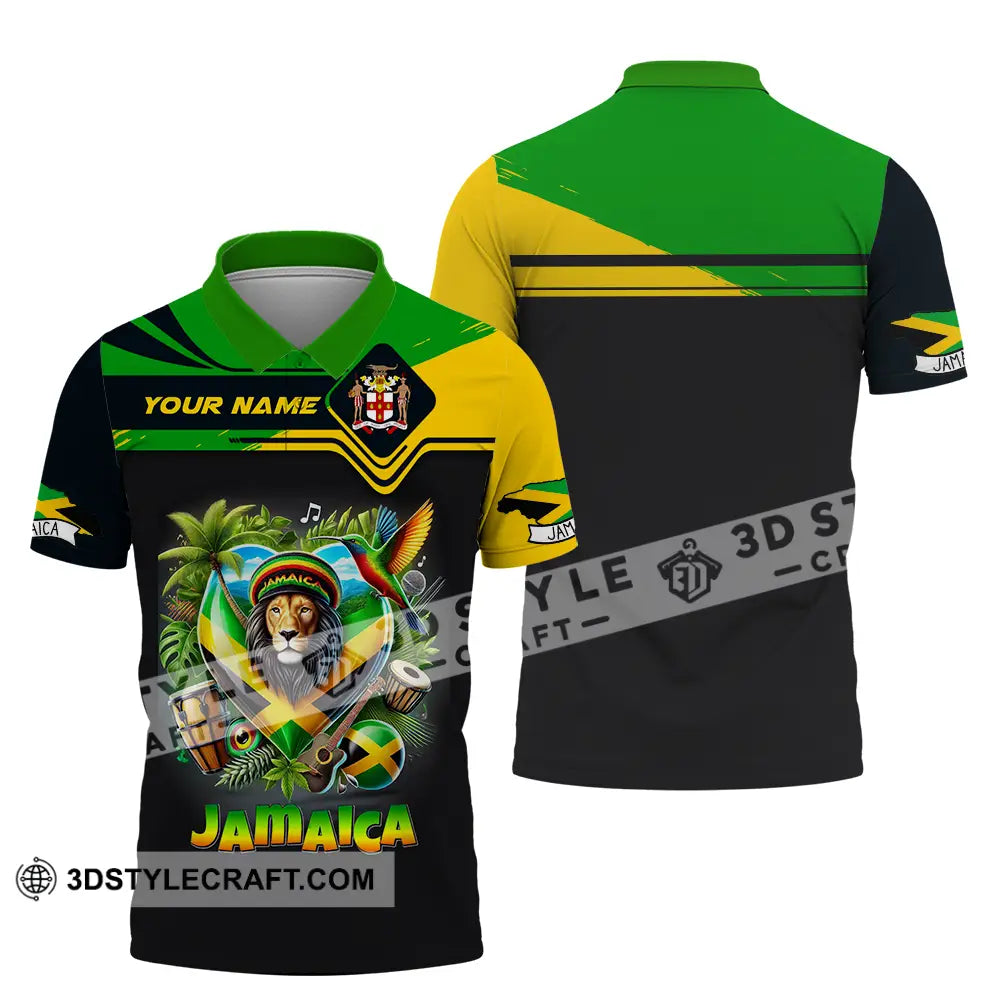 Unisex Shirt - Custom Text Jamaica Polo / S T-Shirt