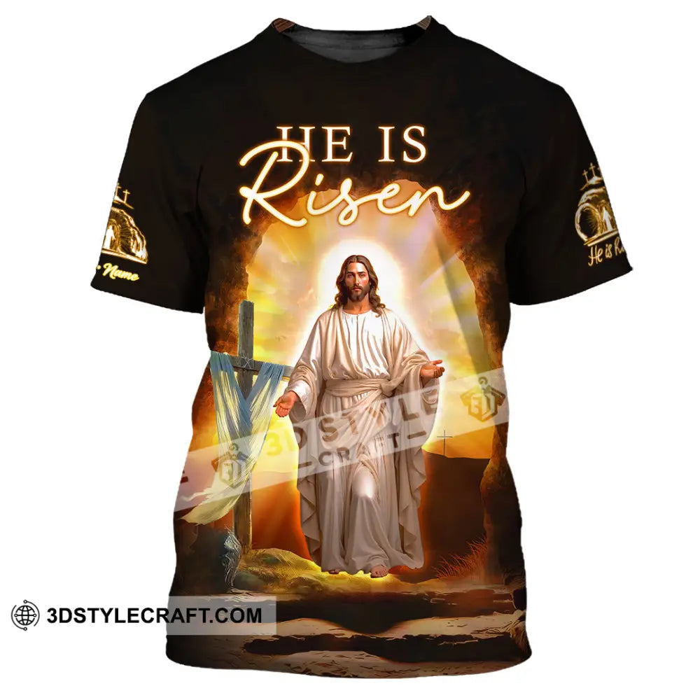 Unisex Shirt - Custom Text Jesus Is Risen T-Shirt / S T-Shirt
