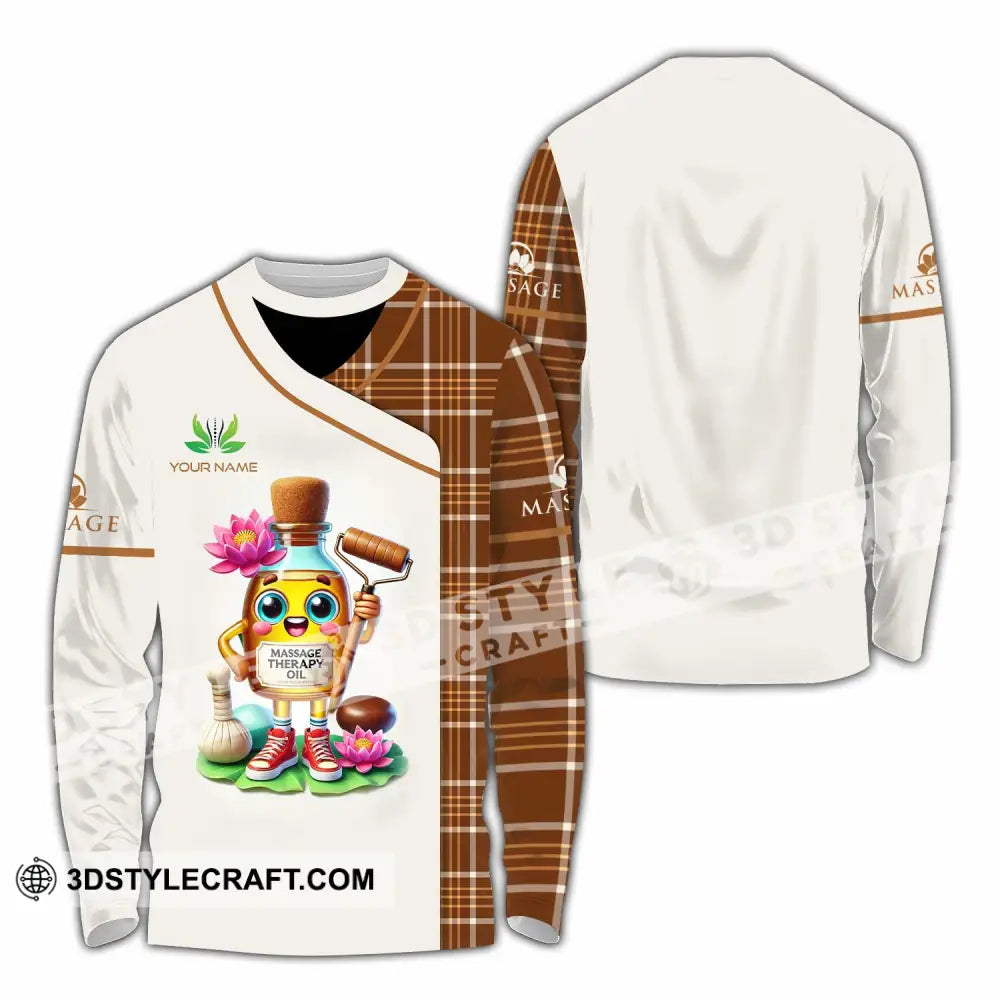 Unisex Shirt - Custom Text Massage Therapy Oils Long Sleeve / S T-Shirt