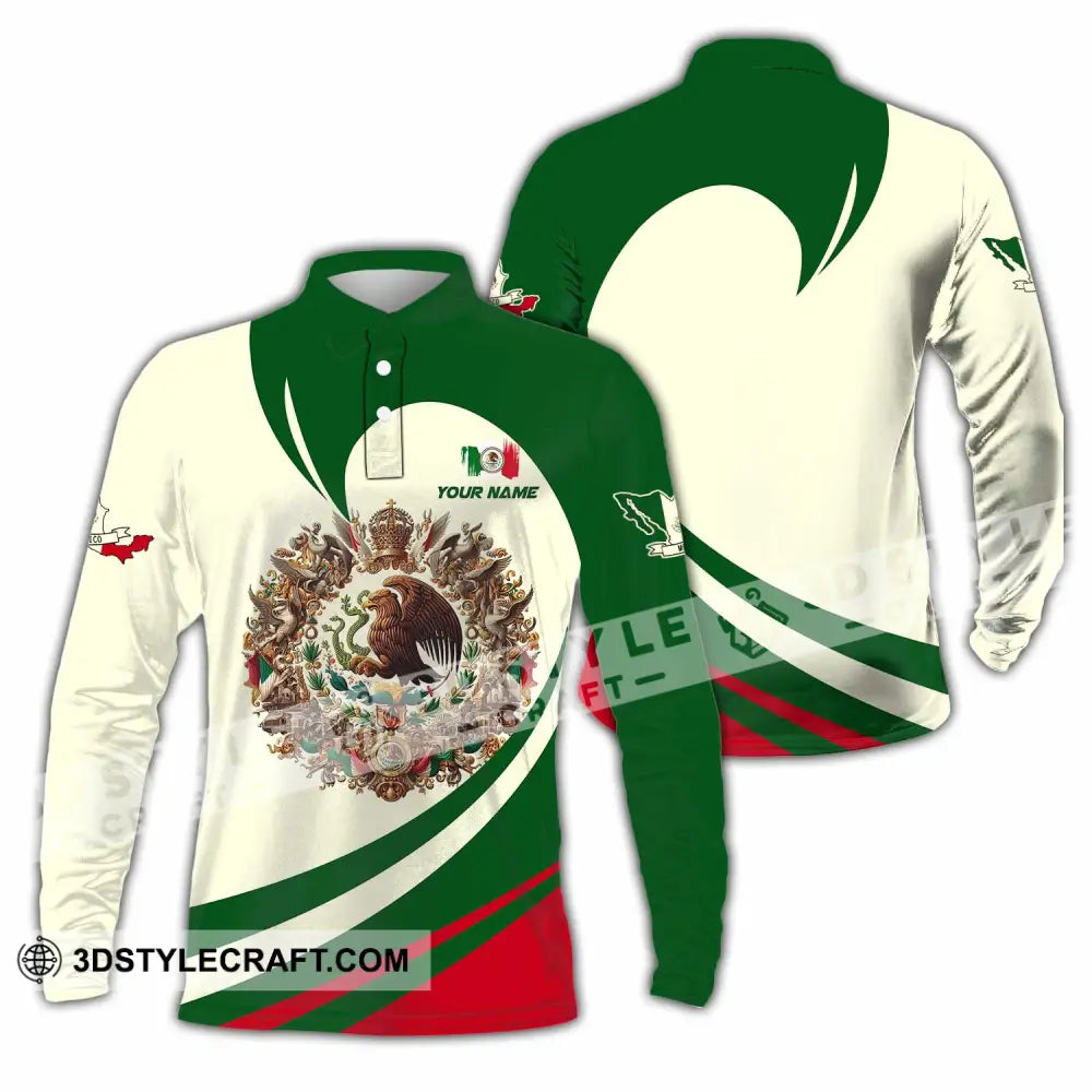 Unisex Shirt - Custom Text Shirt Mexico Shirt Long Sleeve Polo / S T-shirt