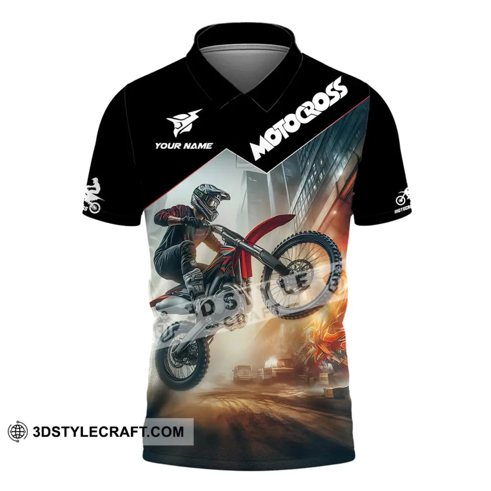 Unisex Shirt - Custom Text Motocross Polo / S T-Shirt