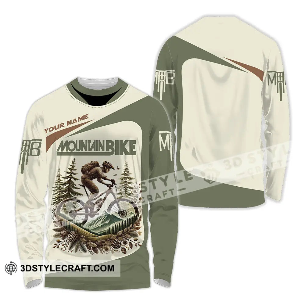 Unisex Shirt - Custom Text Shirt Mountain Bike Shirt Long Sleeve Shirt / S T-shirt