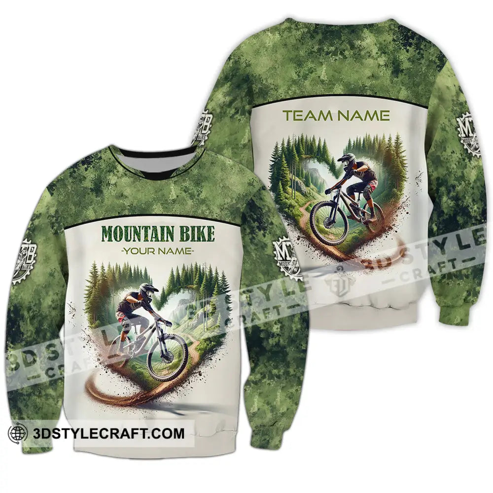 Unisex Shirt - Custom Text Shirt Mountain Bike Shirt Long Sleeve / S T-shirt