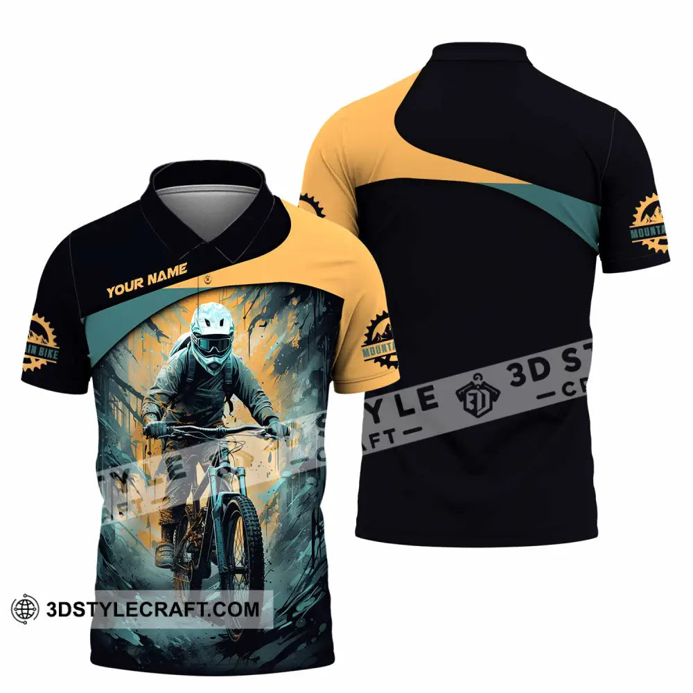 Unisex Shirt - Custom Text Shirt Mountain Bike Shirt Polo Shirt / S T-shirt