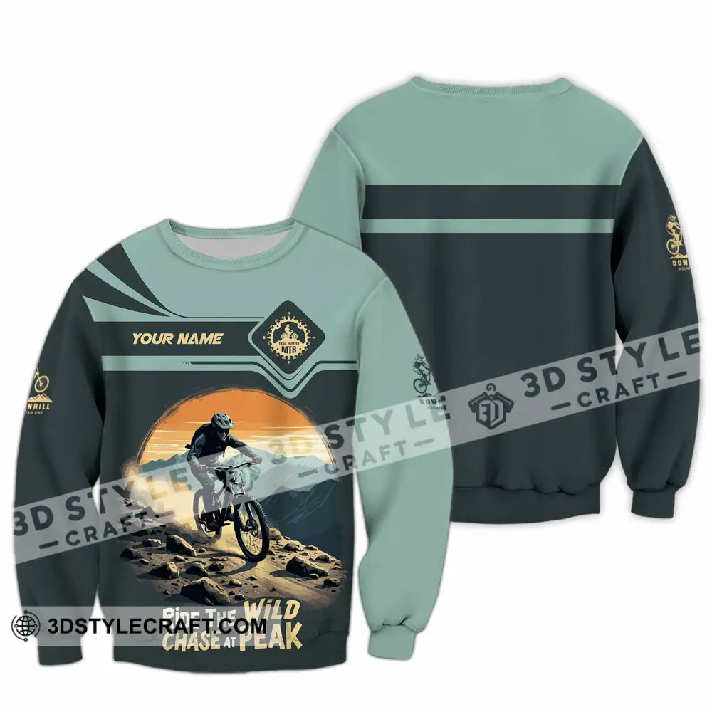 Unisex Shirt - Custom Text Shirt Mountain Bike Ride The Wind Long Sleeve / S T-shirt