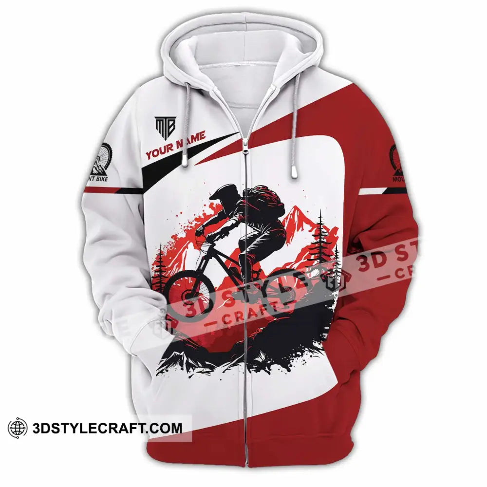 Unisex Shirt - Custom Text Mountain Bike Zipper Hoodie / S T-Shirt