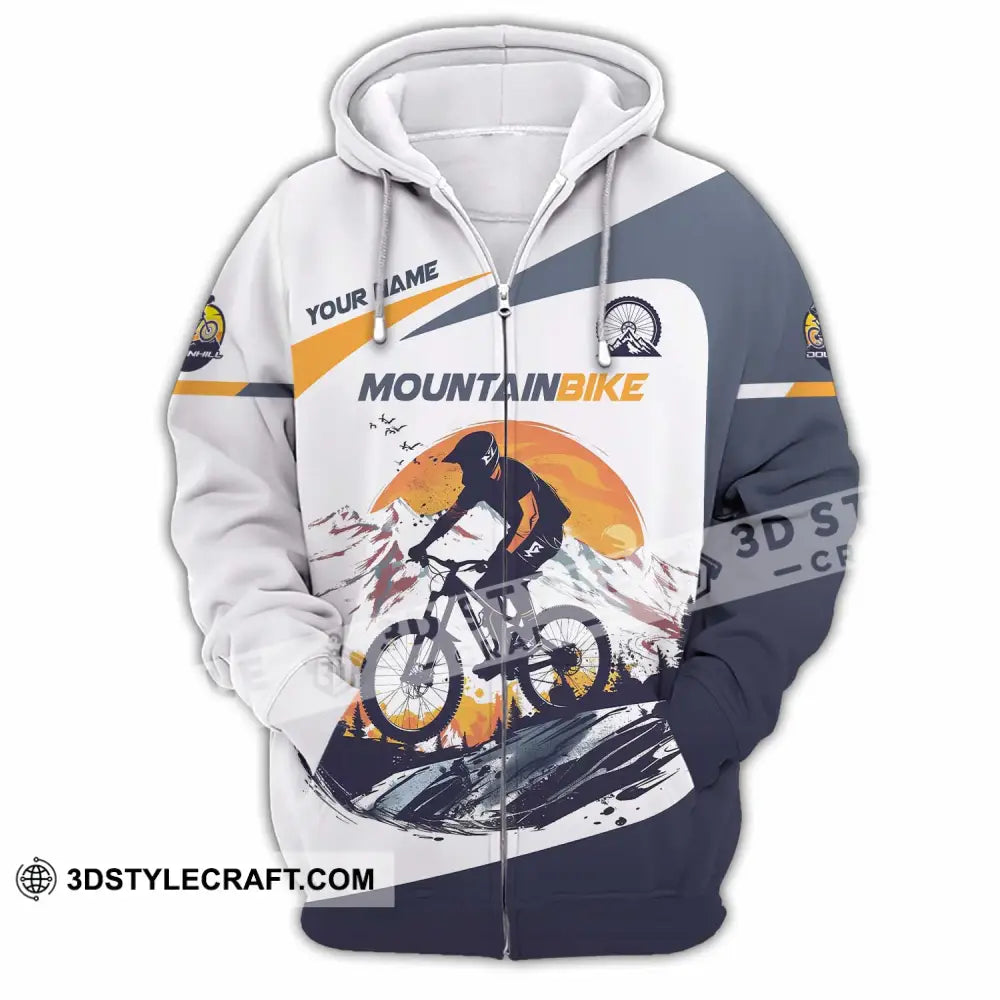 Unisex Shirt - Custom Text Shirt Mountain Bike Shirt Zipper Hoodie / S T-shirt