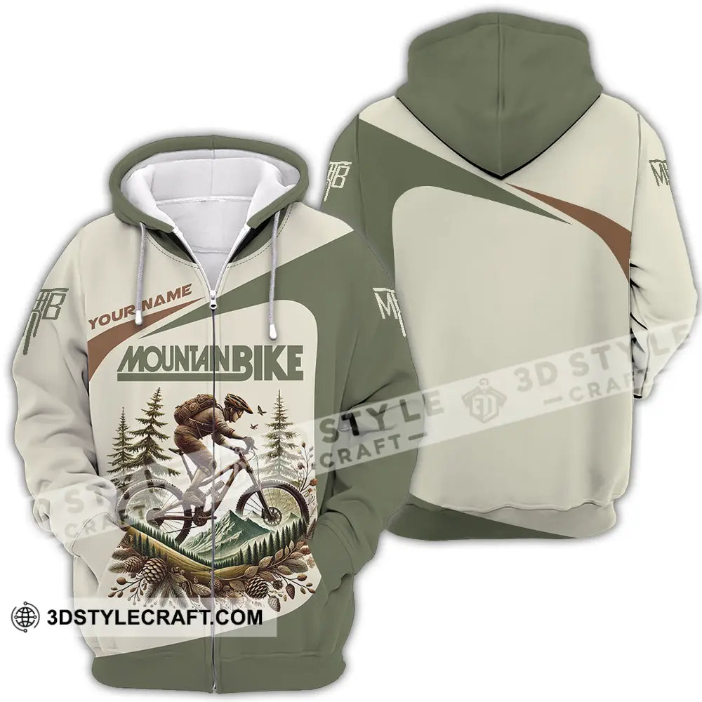 Unisex Shirt - Custom Text Shirt Mountain Bike Shirt Zipper Hoodie / S T-shirt