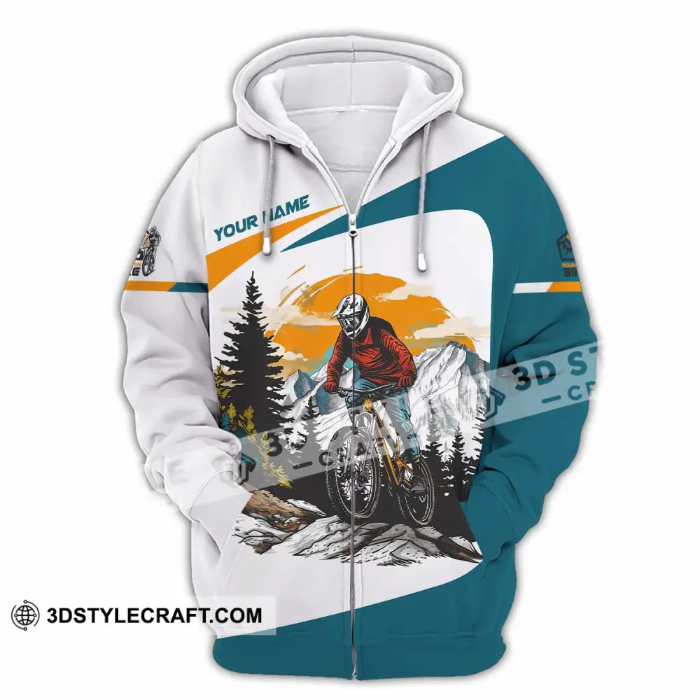 Unisex Shirt - Custom Text Shirt Mountain Bike Shirt Zipper Hoodie / S T-shirt