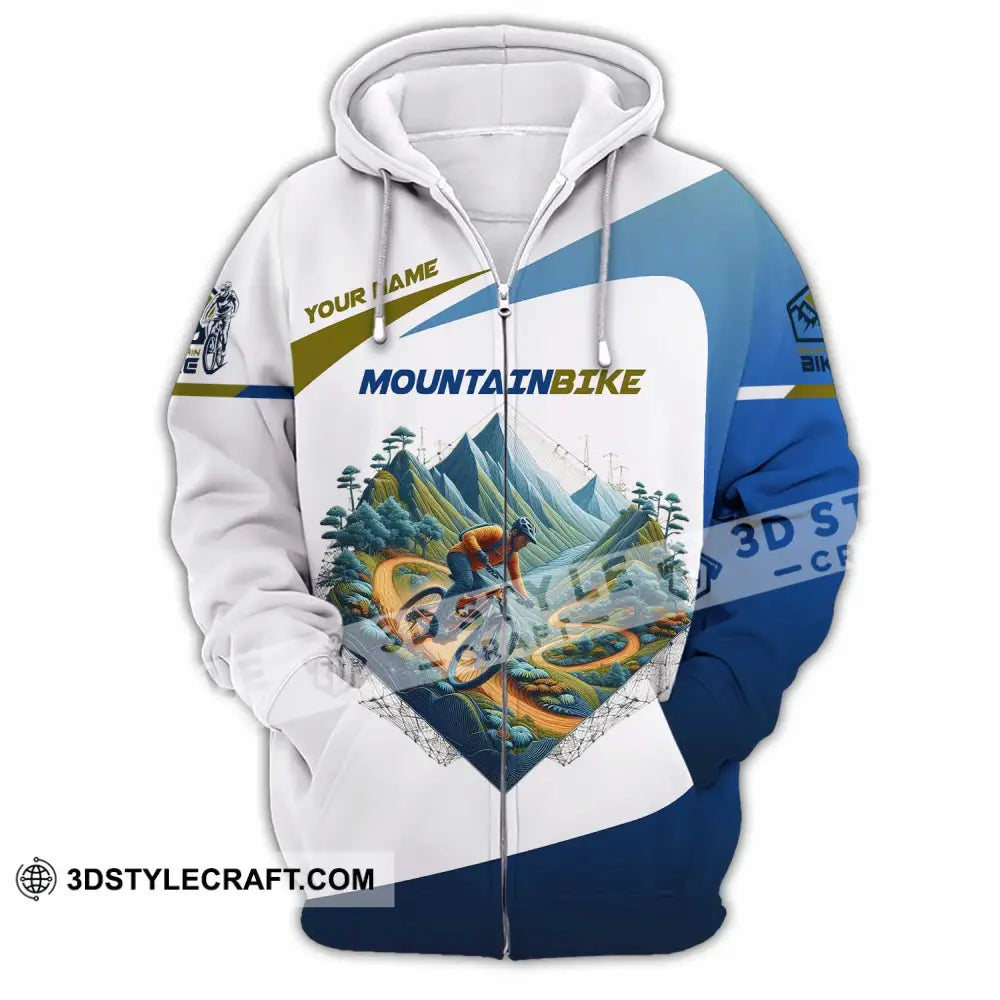 Unisex Shirt - Custom Text Shirt Mountain Bike Shirt Zipper Hoodie / S T-shirt
