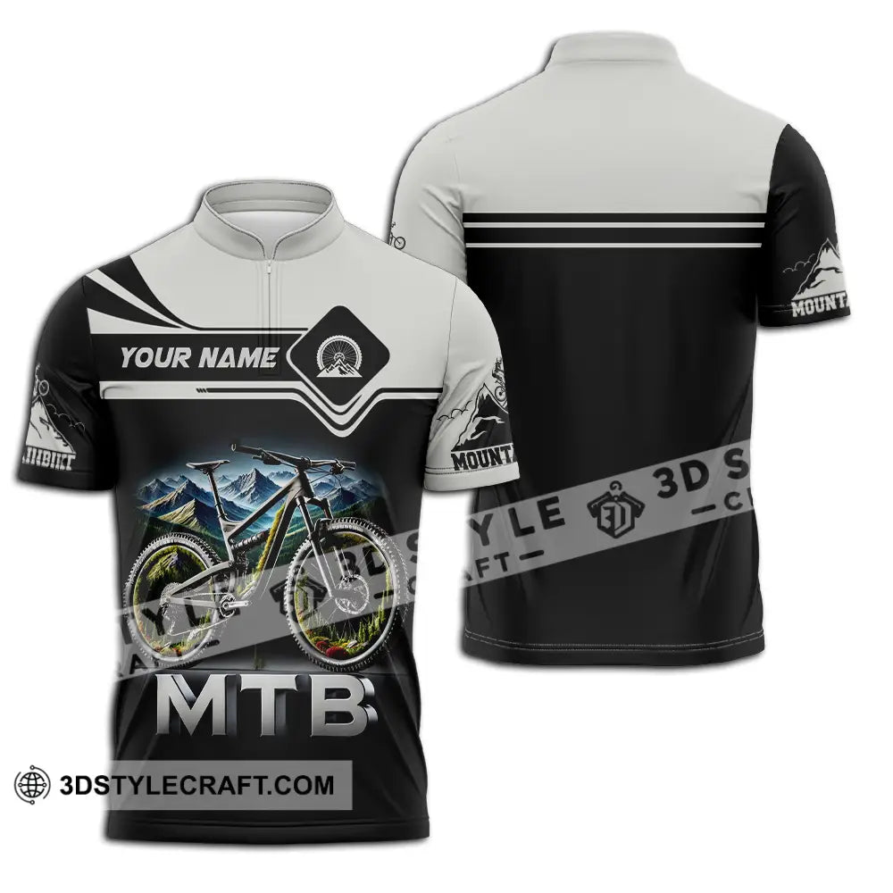 Unisex Shirt - Custom Text Mtb Zipper Polo / S T-Shirt