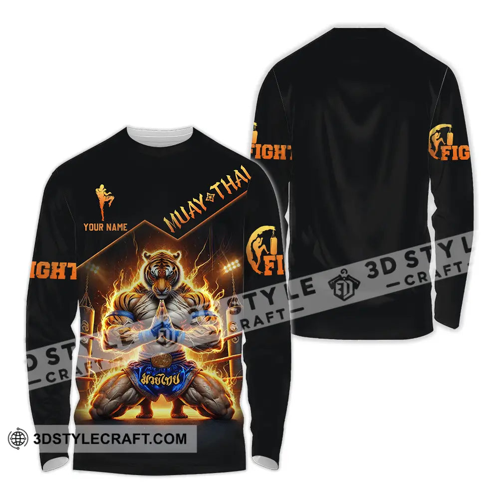Unisex Shirt - Custom Text Muay Thai Long Sleeve / S T-Shirt