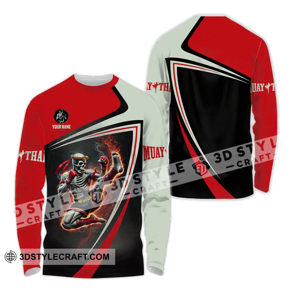 Unisex Shirt - Custom Text Muay Thai Long Sleeve / S T-Shirt