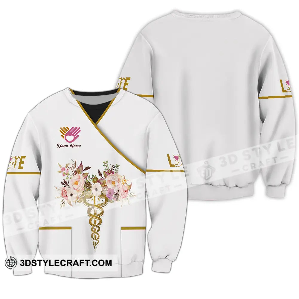 Unisex Shirt - Custom Text Nurse Love Long Sleeve / S T-Shirt