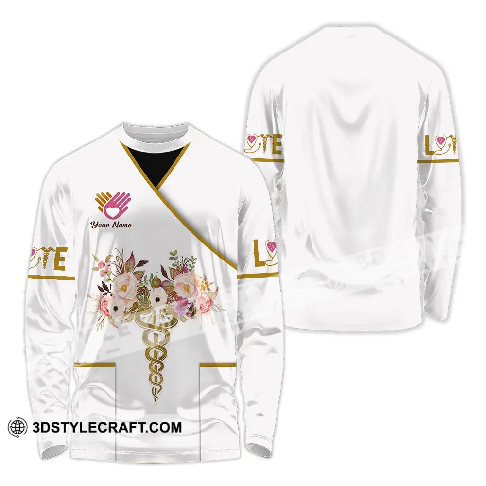 Unisex Shirt - Custom Text Nurse Love Long Sleeve / S T-Shirt