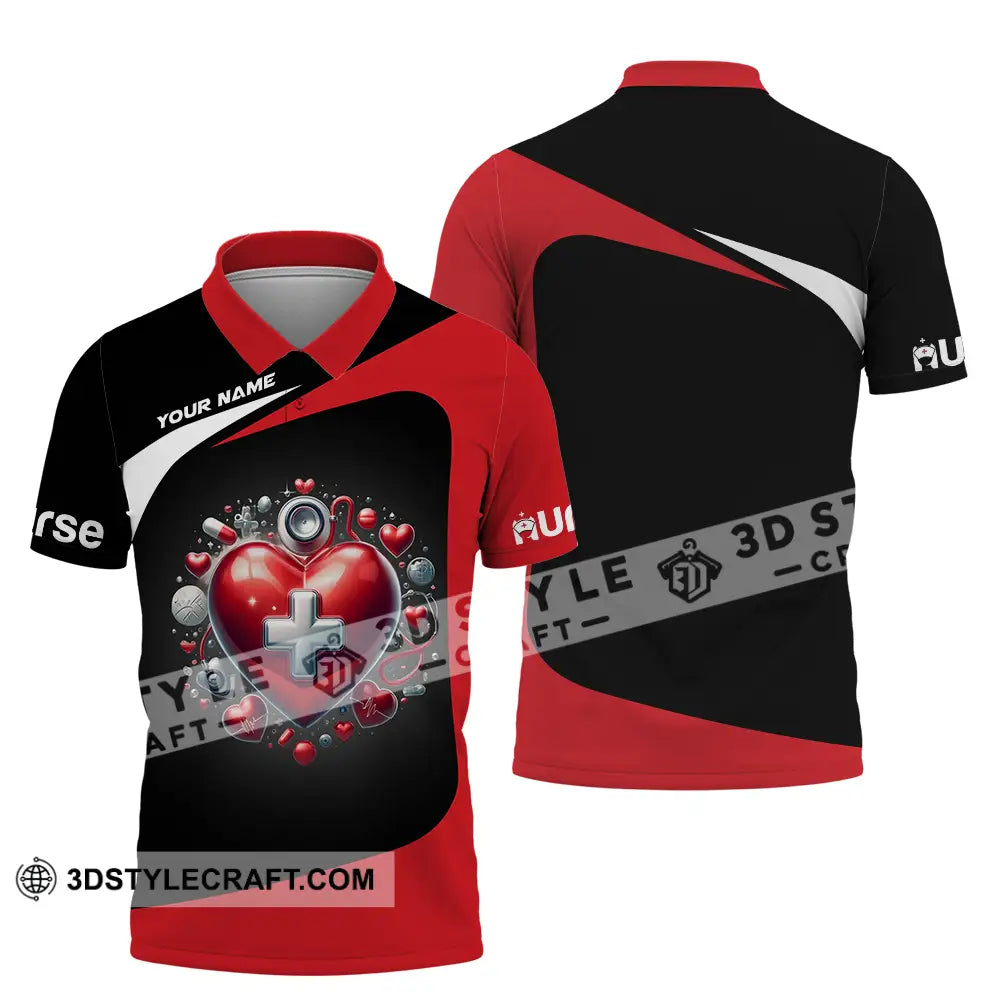 Unisex Shirt - Custom Text Nurse Polo / S T-Shirt