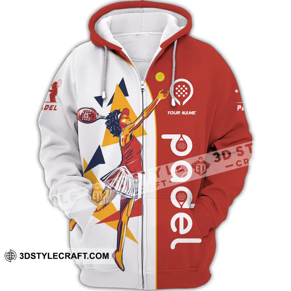 Unisex Shirt - Custom Text Shirt Padel Zipper Hoodie / S T-shirt