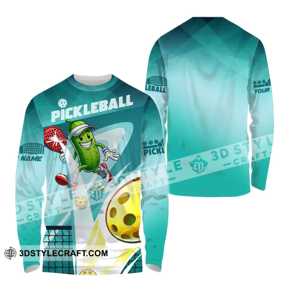 Unisex Shirt - Custom Text Shirt Pickle Ball Shirt Long Sleeve Shirt / S T-shirt