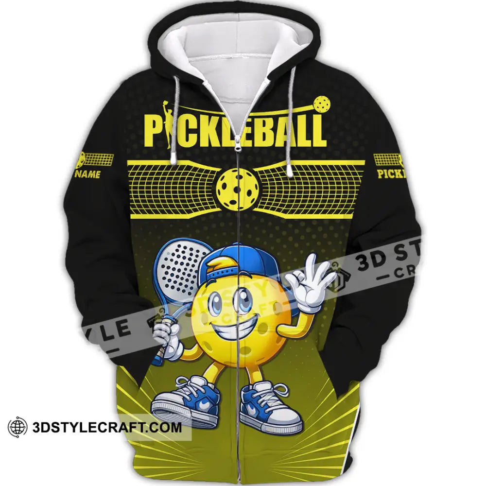 Unisex Shirt - Custom Text Shirt Pickle Ball Shirt Zipper Hoodie / S T-shirt