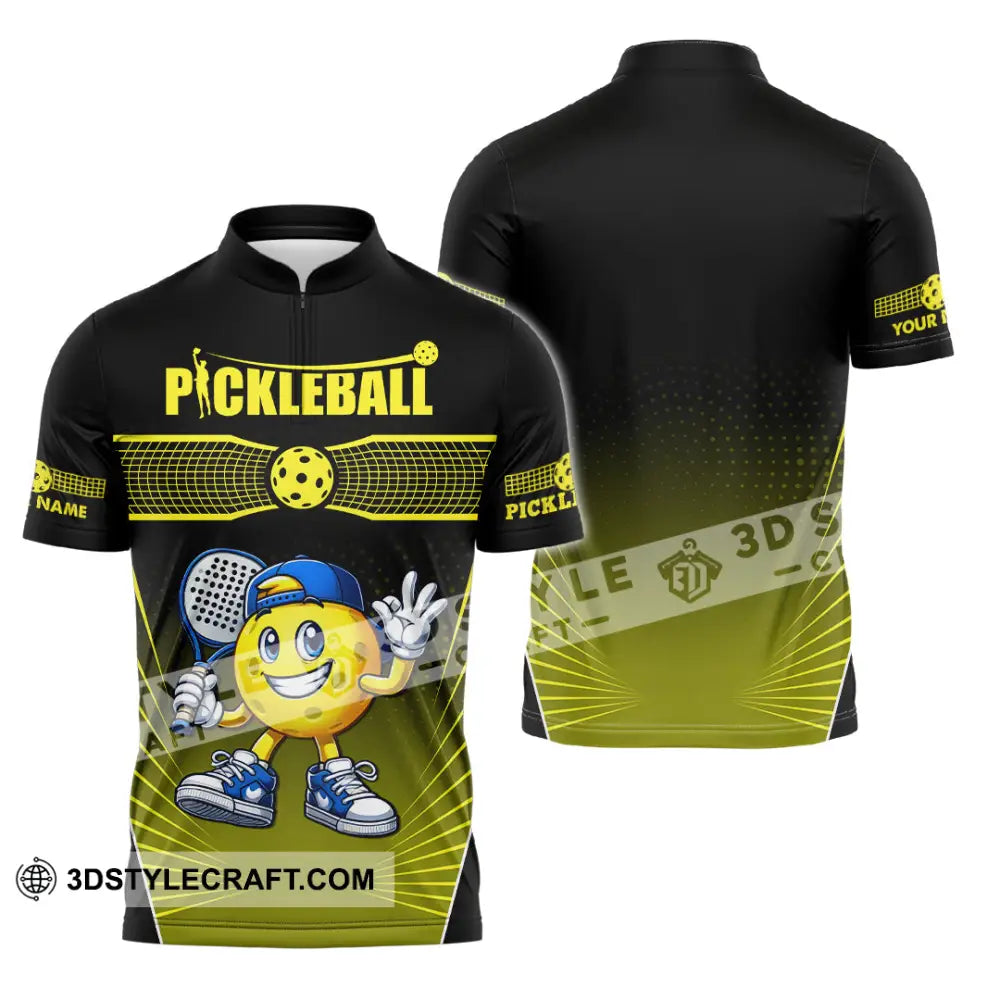 Unisex Shirt - Custom Text Shirt Pickle Ball Shirt Zipper Polo Shirt / S T-shirt