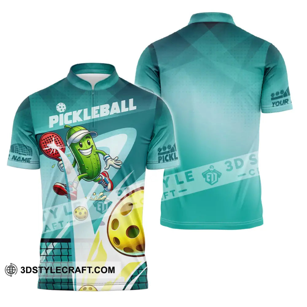 Unisex Shirt - Custom Text Shirt Pickle Ball Shirt Zipper Polo Shirt / S T-shirt