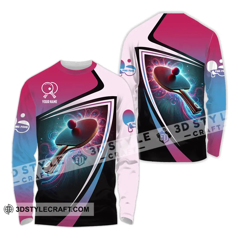 Unisex Shirt - Custom Text Shirt Ping Pong Shirt Long Sleeve Shirt / S T-shirt