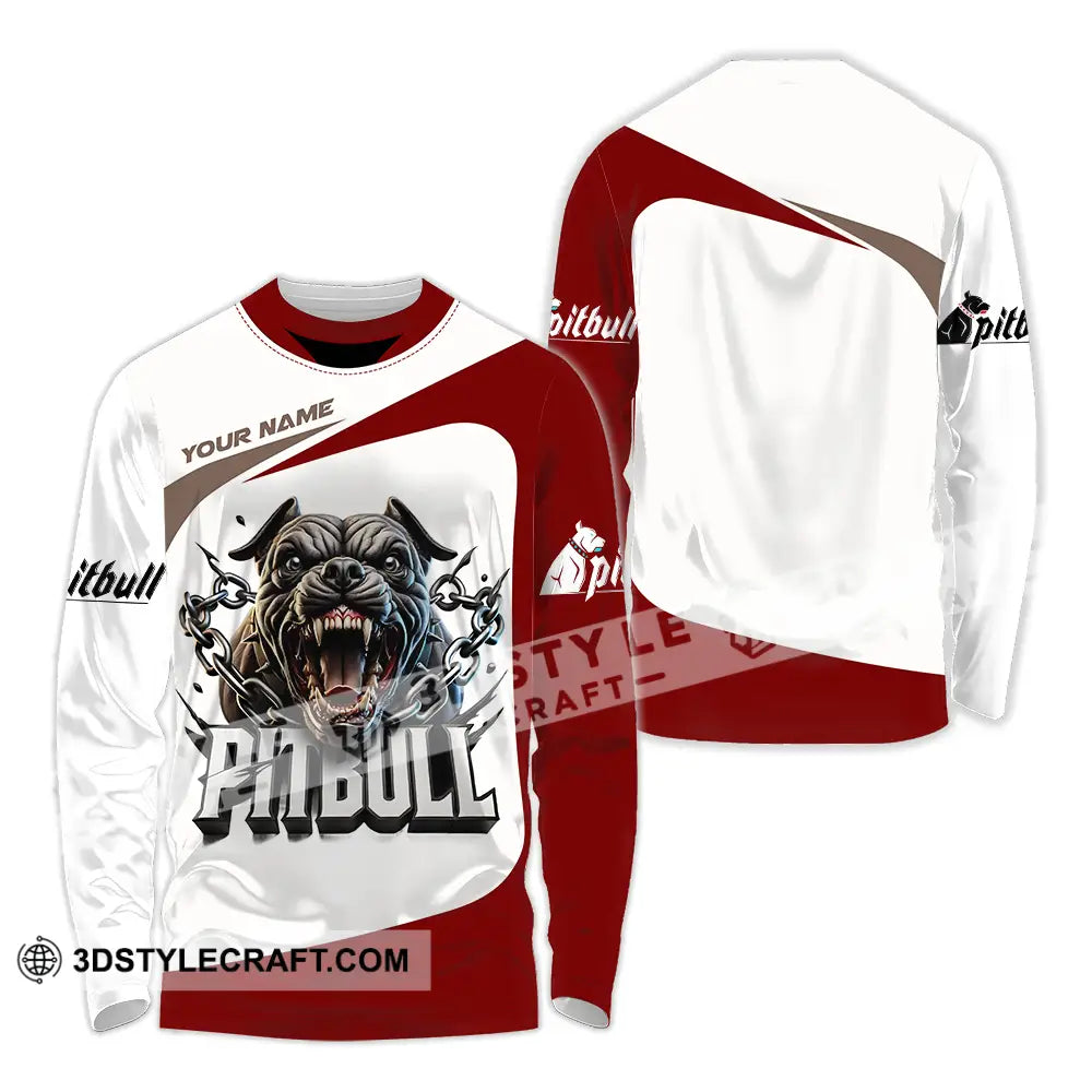 Unisex Shirt - Custom Text Pitbull Long Sleeve / S T-Shirt