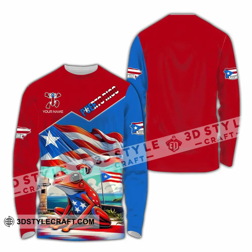 Unisex Shirt - Custom Text Shirt Puerto Rico Classic Shirt Long Sleeve Shirt / S T-shirt