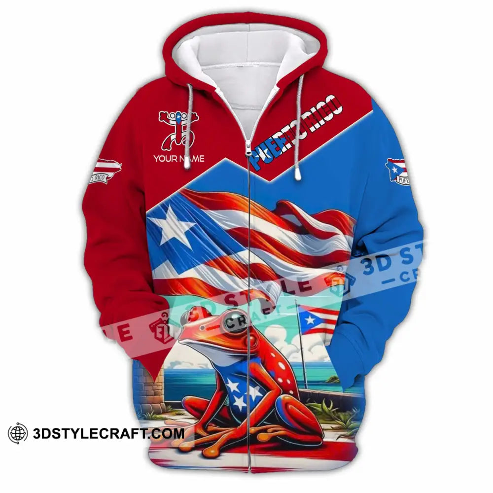 Unisex Shirt - Custom Text Shirt Puerto Rico Classic Shirt Zipper Hoodie / S T-shirt