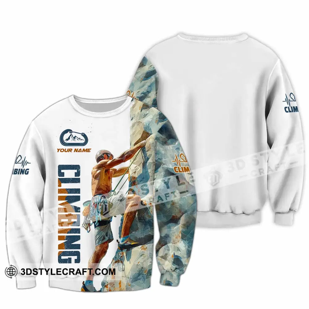 Unisex Shirt - Custom Text Shirt Rock Climbing Long Sleeve / S T-shirt